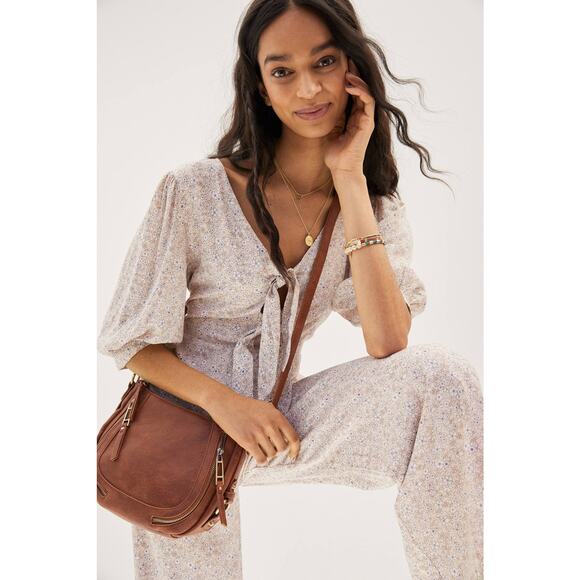 New Anthropologie x En Saison Aceline Floral Jumpsuit $178 XS Front Tie - Picture 2 of 4